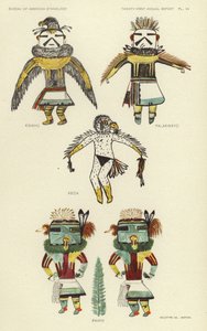 Kwahu, Palakwayo, Keca, Pawik (litografia kolorowa) autorstwa American School