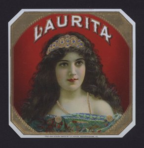 Laurita, etykieta na cygaro (chromolitho) autorstwa American School