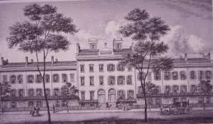 LeRoy Place w 1831 roku, część dzisiejszej Bleecker Street w Greenwich Village (rycina) autorstwa American School