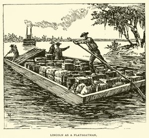 Lincoln jako pływak na płasko autorstwa American School