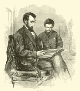 Lincoln w domu, kwiecień 1865 autorstwa American School