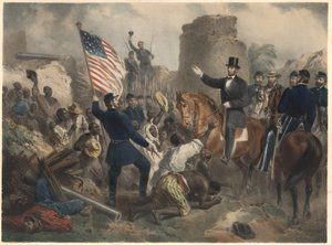 Lincoln w City Point, wyd. 1865 autorstwa American School