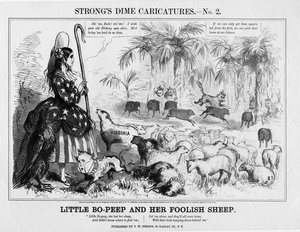 Little Bo-Peep i jej głupia owca, opublikowana przez T W Strong, Nowy Jork, 1861