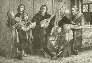 Luter pośród swojej rodziny autorstwa American School