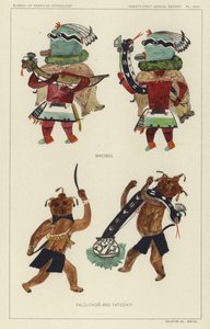Macibol, Palulukon i Tatcukti (litografia kolorowa) autorstwa American School