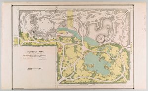 Mapa Humboldta Park przedstawiająca ulepszenia parku, Chicago, Illinois autorstwa American School