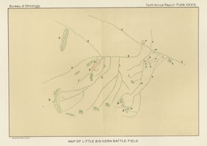 Mapa pola bitwy pod Little Bighorn