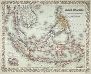 Mapa Indii Wschodnich (kolor grawerowany) autorstwa American School
