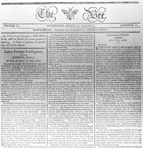Masthead Pszczoły, wydrukowany 23 sierpnia 1797 (druk) autorstwa American School