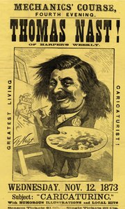 Kurs Mechaniki, czwarty wieczór. Thomas Nast!, wyd. Currier & Ives, 1873 autorstwa American School
