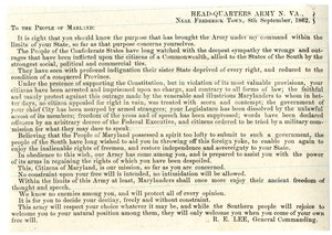 Przesłanie do Ludu Maryland o wsparcie Konfederacji, 8 września 1862 r. autorstwa American School