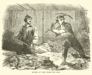 Górnicy przy pracy pod fortem, czerwiec 1863 autorstwa American School