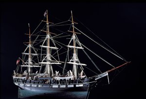 Model XVIII-wiecznego statku wielorybniczego (drewno)