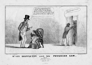 Pan van Shuffleton i jego lekarz Sam, ok. 1836 r. autorstwa American School