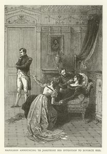 Napoleon ogłaszający Józefinie zamiar rozwodu autorstwa American School