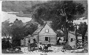 Negro Cabin, z „Pictorialnego opisu Stanów Zjednoczonych”, autorstwa Sear autorstwa American School
