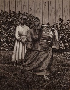 Wodospad Niagara: indyjska rodzina (lito) autorstwa American School