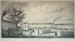 Więzienie Ohio, Columbus, Ohio, c.1847 (grawerowanie) autorstwa American School