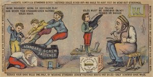 Stary człowiek naprawiający buty autorstwa American School