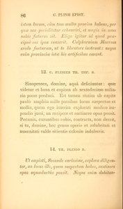 Strona z „Wybrane listy Pliniusza Młodszego”, księga X, wydana w Bostonie autorstwa American School