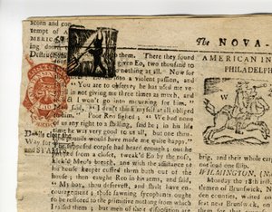 Strona z Halifax Gazette lub The Weekly Adviser, Nowa Szkocja, 12-19 grudnia 1765 autorstwa American School