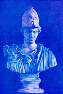 Pallas Athene, ilustracja z Historii Grecji autorstwa Victora Duruy, opublikowana w 1890 r. (obraz ulepszony cyfrowo)