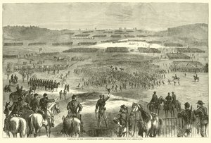 Stanowisko Armii Konfederacji w momencie ogłoszenia kapitulacji, kwiecień 1865 r. autorstwa American School