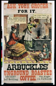 Plakat reklamujący Arbuckles Unground Roasted Coffee