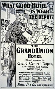 Plakat reklamujący „Grand Union Hotel”, Nowy Jork (lito) autorstwa American School