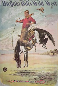 Plakat z brykającą bronco dla Buffalo Bill