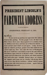 Przemówienie pożegnalne prezydenta Lincolna do starych sąsiadów, Springfield, 12 lutego 1861 r