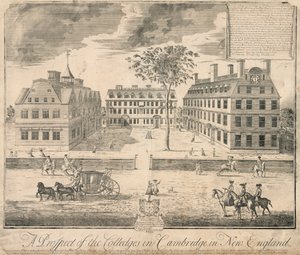 Rycina Uniwersytetu Harvarda z ok. 1700 r., ok. 1700 r. (rycina) autorstwa American School