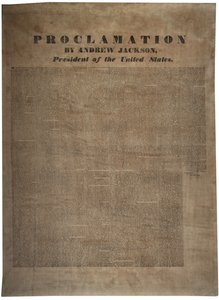 Proklamacja Andrew Jacksona (1767-1845), prezydenta Stanów Zjednoczonych, 10 grudnia 1832 r.
