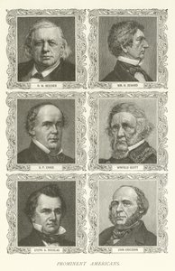 Wybitni Amerykanie, H W Beecher, William H Seward, S P Chase, Winfield Scott, Stephen A Douglas, John Ericsson autorstwa American School