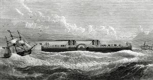 Proponowany parowiec promowy między Dover i Calais, ilustracja z Appletons Journal, 4 maja 1872 r. autorstwa American School