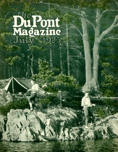 Pyralin idzie na ryby, przednia okładka magazynu DuPont, lipiec 1923 autorstwa American School
