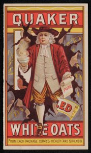 Quaker Oats, reklama z końca XIX lub początku XX wieku (chromolitho) autorstwa American School