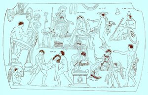 Okup Hektora, ilustracja z Historii Grecji autorstwa Victora Duruy, opublikowana w 1890 r. (obraz ulepszony cyfrowo) autorstwa American School