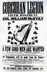 Plakat rekrutacyjny do Legionu Corcoran, 1862 (papier drukowany)