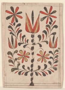 Nagroda za zasługi (Belohnung), Fraktur Painting (pióro i atrament z toaletą na papierze) autorstwa American School