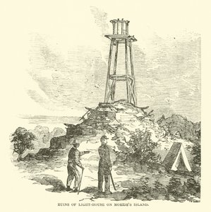 Ruiny latarni morskiej na wyspie Morris, lipiec 1863 autorstwa American School