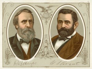 Rutherford B Hayes, Ulysses S Grant (chromolitho) autorstwa American School