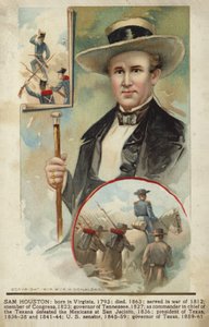 Sam Houston (kolorowa litografia) autorstwa American School