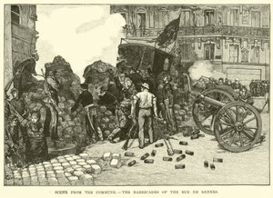 Scena z Komuny, barykady Rue de Rennes autorstwa American School