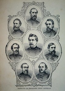 Siedem portretów wybitnych generałów armii Unii (lito) autorstwa American School