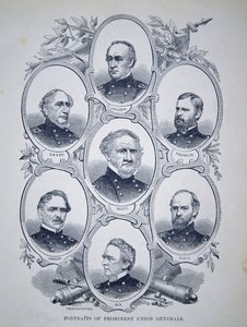 Siedmiu wybitnych generałów z wojny secesyjnej (grafika) autorstwa American School