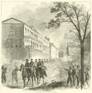 Armia Shermana wkraczająca do Kolumbii w Południowej Karolinie, luty 1865 r. autorstwa American School