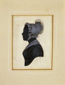 Sylwetka Damy, ok. 1830-1840 (czarny tusz z brązową i białą kredą na papierze tkanym) autorstwa American School