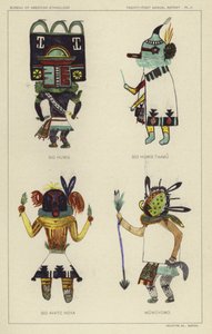 Sio Humis, Sio Humis Taamu, Sio Avatc Hoya, Wuwuyomo (kolorowa litografia) autorstwa American School