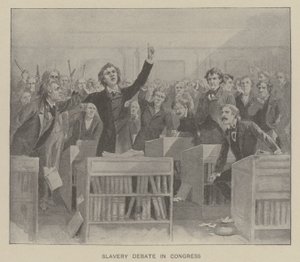 Debata na temat niewolnictwa w Kongresie (litografia) autorstwa American School